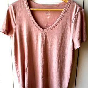 Womens Essential T Favorite V Neck, size M,dusty rose